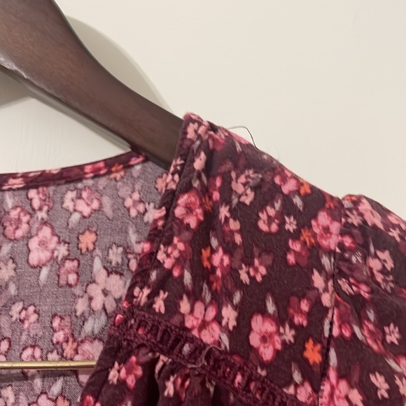 Wild Fable Women Small Purple & Pink Floral Flowy & Tiered Babydoll Summer Dress - Picture 8 of 10